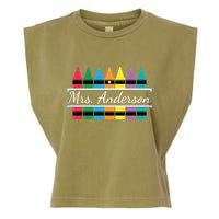 Crayon Customized Teacher Custom Personalize Name Garment-Dyed Women's Muscle Tee