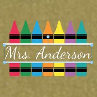 Crayon Customized Teacher Custom Personalize Name Garment-Dyed Women's Muscle Tee