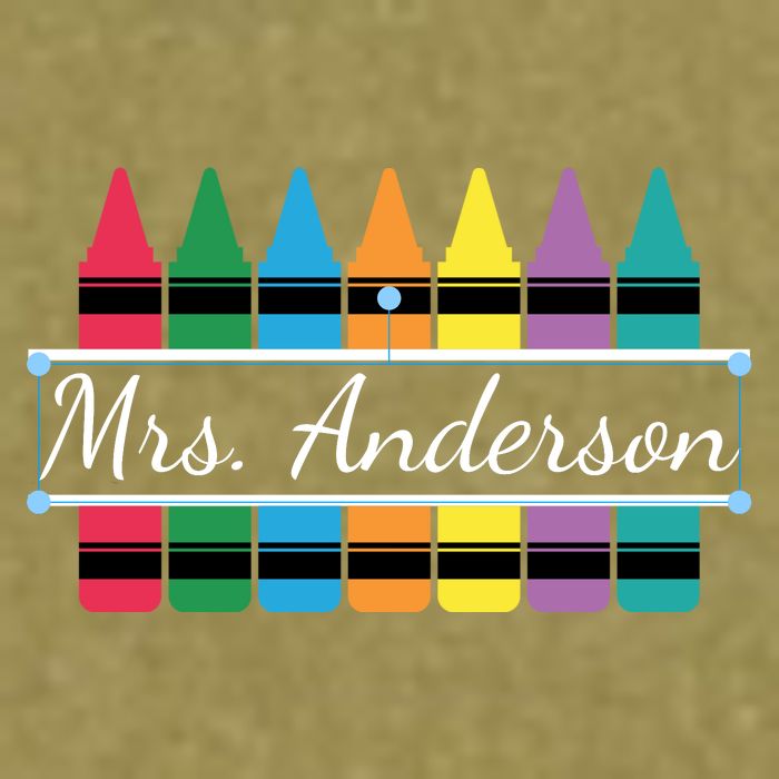 Crayon Customized Teacher Custom Personalize Name Garment-Dyed Women's Muscle Tee