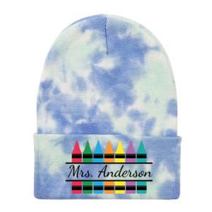 Crayon Customized Teacher Custom Personalize Name Tie Dye 12in Knit Beanie