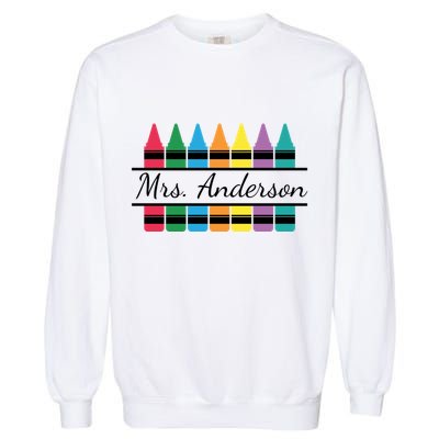 Crayon Customized Teacher Custom Personalize Name Garment-Dyed Sweatshirt
