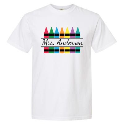 Crayon Customized Teacher Custom Personalize Name Garment-Dyed Heavyweight T-Shirt