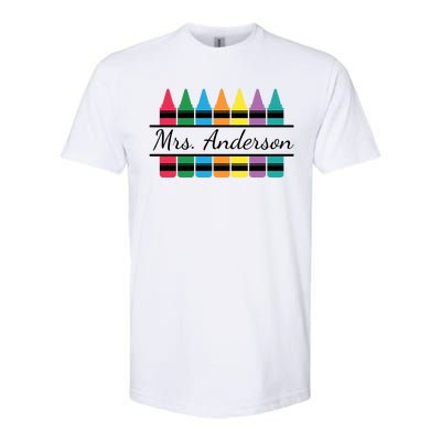 Crayon Customized Teacher Custom Personalize Name Softstyle CVC T-Shirt