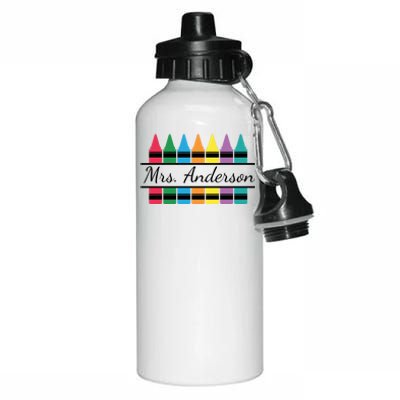 Crayon Customized Teacher Custom Personalize Name Aluminum Water Bottle