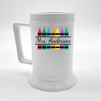 Crayon Customized Teacher Custom Personalize Name Beer Stein