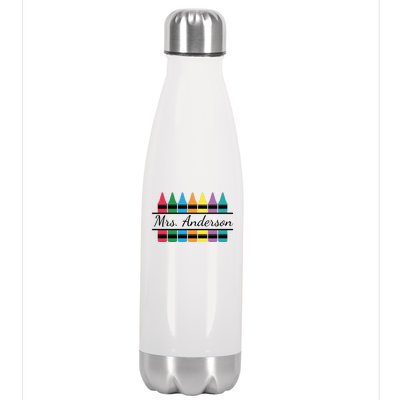 Crayon Customized Teacher Custom Personalize Name Stainless Steel Insulated Water Bottle