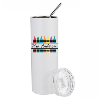 Crayon Customized Teacher Custom Personalize Name Stainless Steel Tumbler