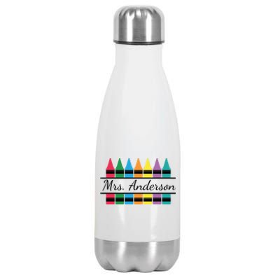 Crayon Customized Teacher Custom Personalize Name Stainless Steel Insulated Water Bottle