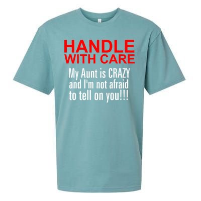 Crazy Aunt - Handle With Care Funny Sueded Cloud Jersey T-Shirt