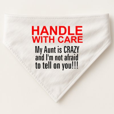 Crazy Aunt - Handle With Care Funny USA-Made Doggie Bandana