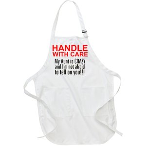 Crazy Aunt - Handle With Care Funny Full-Length Apron With Pockets