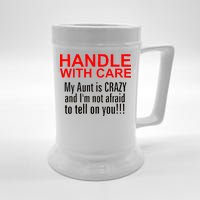 Crazy Aunt - Handle With Care Funny Beer Stein