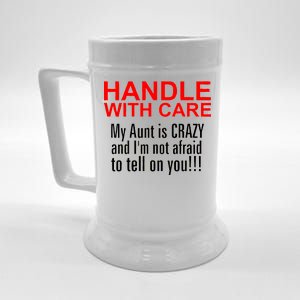 Crazy Aunt - Handle With Care Funny Beer Stein