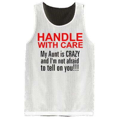 Crazy Aunt - Handle With Care Funny Mesh Reversible Basketball Jersey Tank