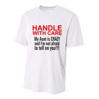 Crazy Aunt - Handle With Care Funny Youth Performance Sprint T-Shirt