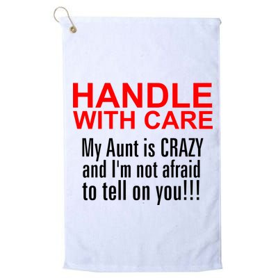 Crazy Aunt - Handle With Care Funny Golf Towel