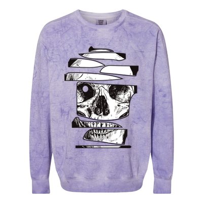 Crazy Broken Skull Colorblast Crewneck Sweatshirt
