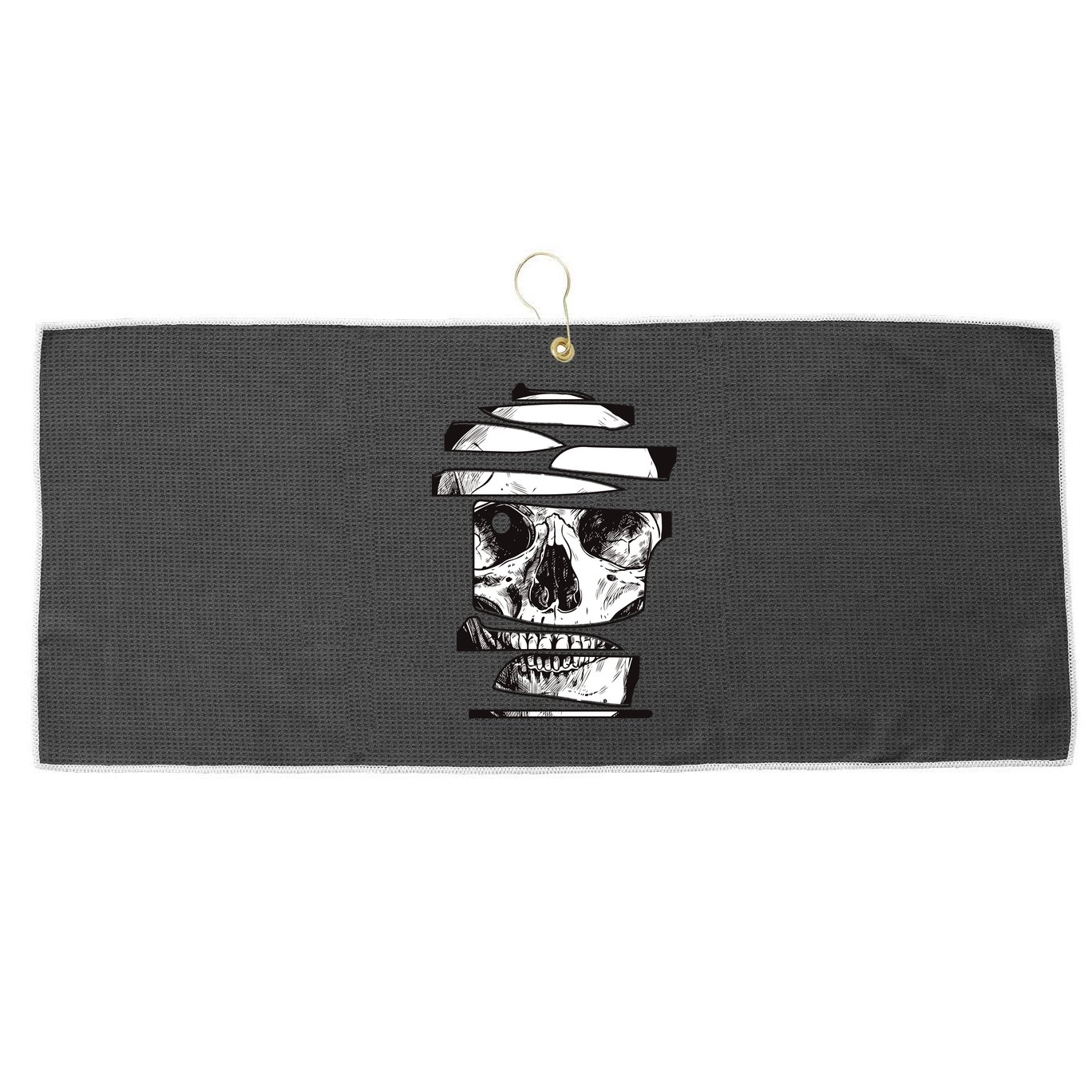 Crazy Broken Skull Large Microfiber Waffle Golf Towel