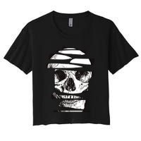 Crazy Broken Skull Women's Crop Top Tee