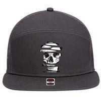 Crazy Broken Skull 7 Panel Mesh Trucker Snapback Hat