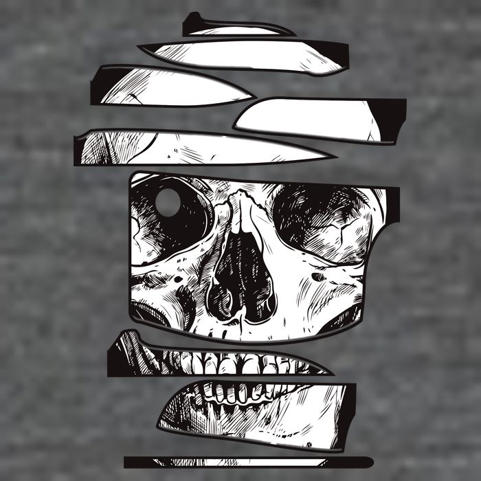 Crazy Broken Skull 7-Panel Snapback Hat