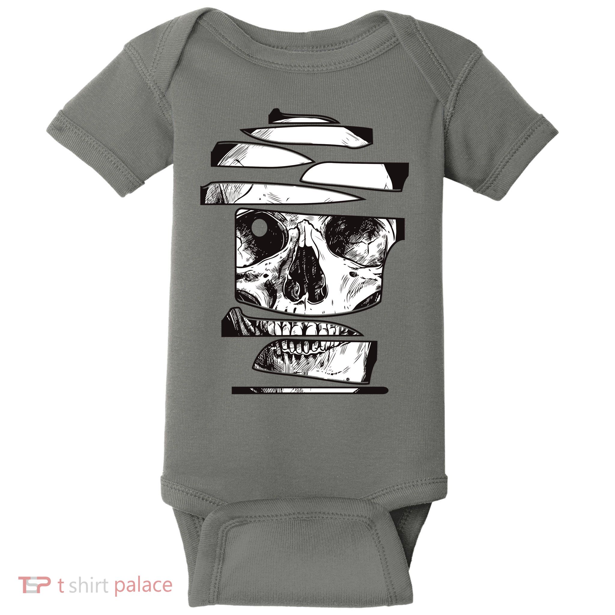 Crazy Broken Skull Baby Bodysuit