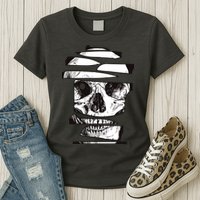 Crazy Broken Skull Womens T-Shirt
