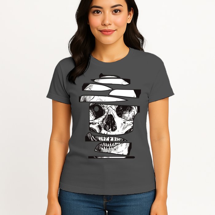 Crazy Broken Skull Womens T-Shirt