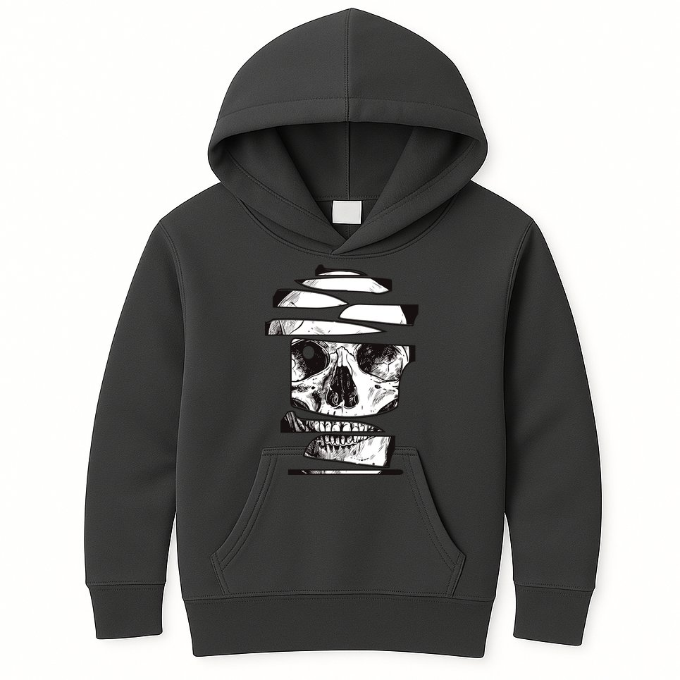 Crazy Broken Skull Kids Hoodie