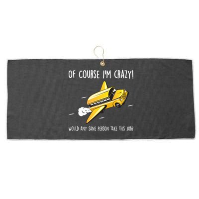 Crazy Bus Driver Large Microfiber Waffle Golf Towel