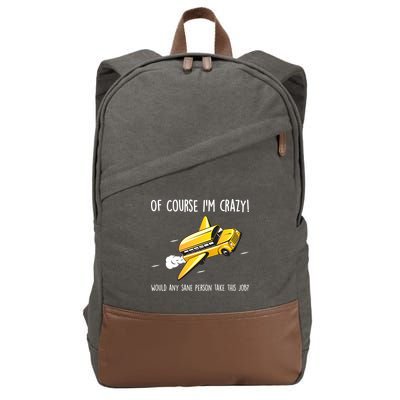 Crazy Bus Driver Cotton Canvas Backpack
