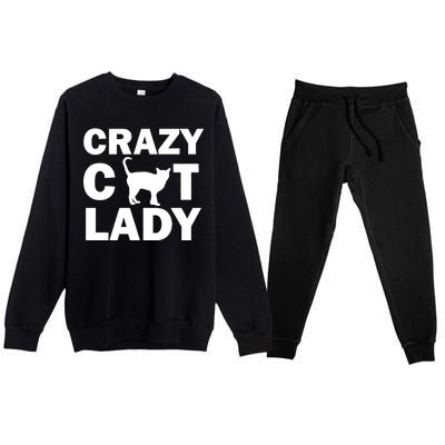 Crazy Cat Lady Premium Crewneck Sweatsuit Set