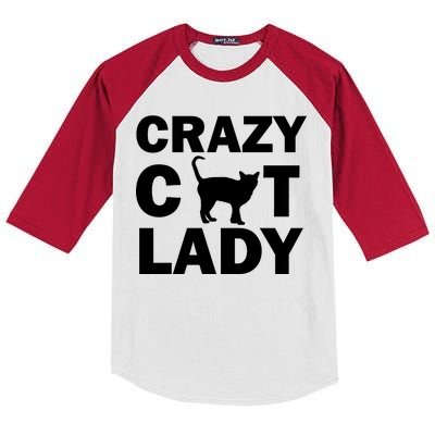 Crazy Cat Lady Kids Colorblock Raglan Jersey