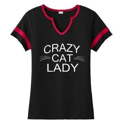 Crazy Cat Lady Whiskers Ladies Halftime Notch Neck Tee