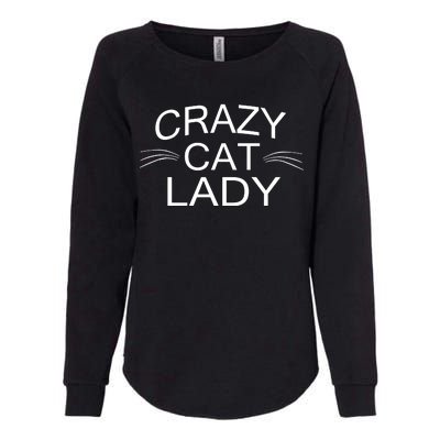 Crazy Cat Lady Whiskers Womens California Wash Sweatshirt