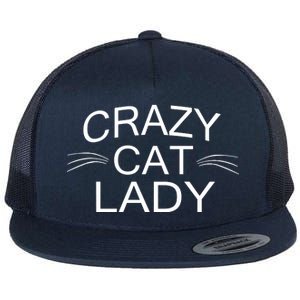 Crazy Cat Lady Whiskers Flat Bill Trucker Hat