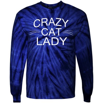 Crazy Cat Lady Whiskers Tie-Dye Long Sleeve Shirt