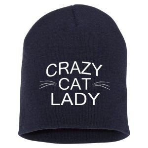 Crazy Cat Lady Whiskers Short Acrylic Beanie