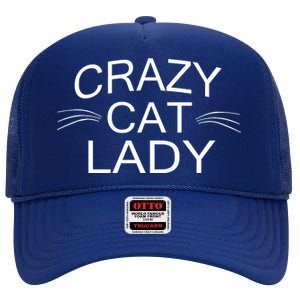 Crazy Cat Lady Whiskers High Crown Mesh Back Trucker Hat