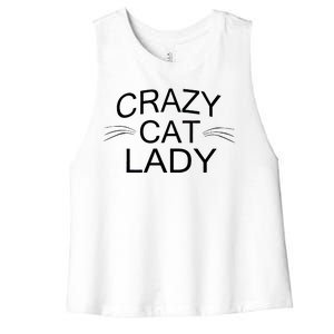 Crazy Cat Lady Whiskers Women's Racerback Cropped Tank