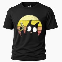Crazy Cat Retro Sunset Cooling Performance Crew T-Shirt