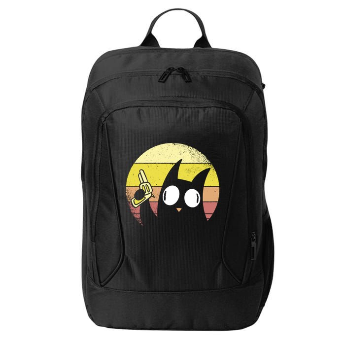 Crazy Cat Retro Sunset City Backpack