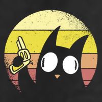 Crazy Cat Retro Sunset Golf Towel