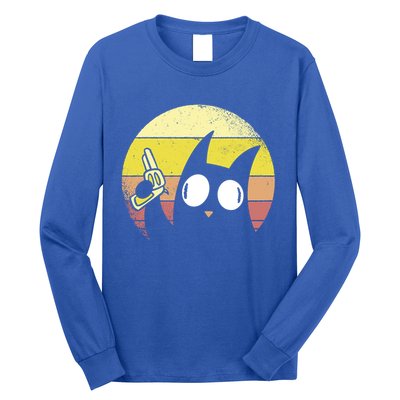 Crazy Cat Retro Sunset Long Sleeve Shirt