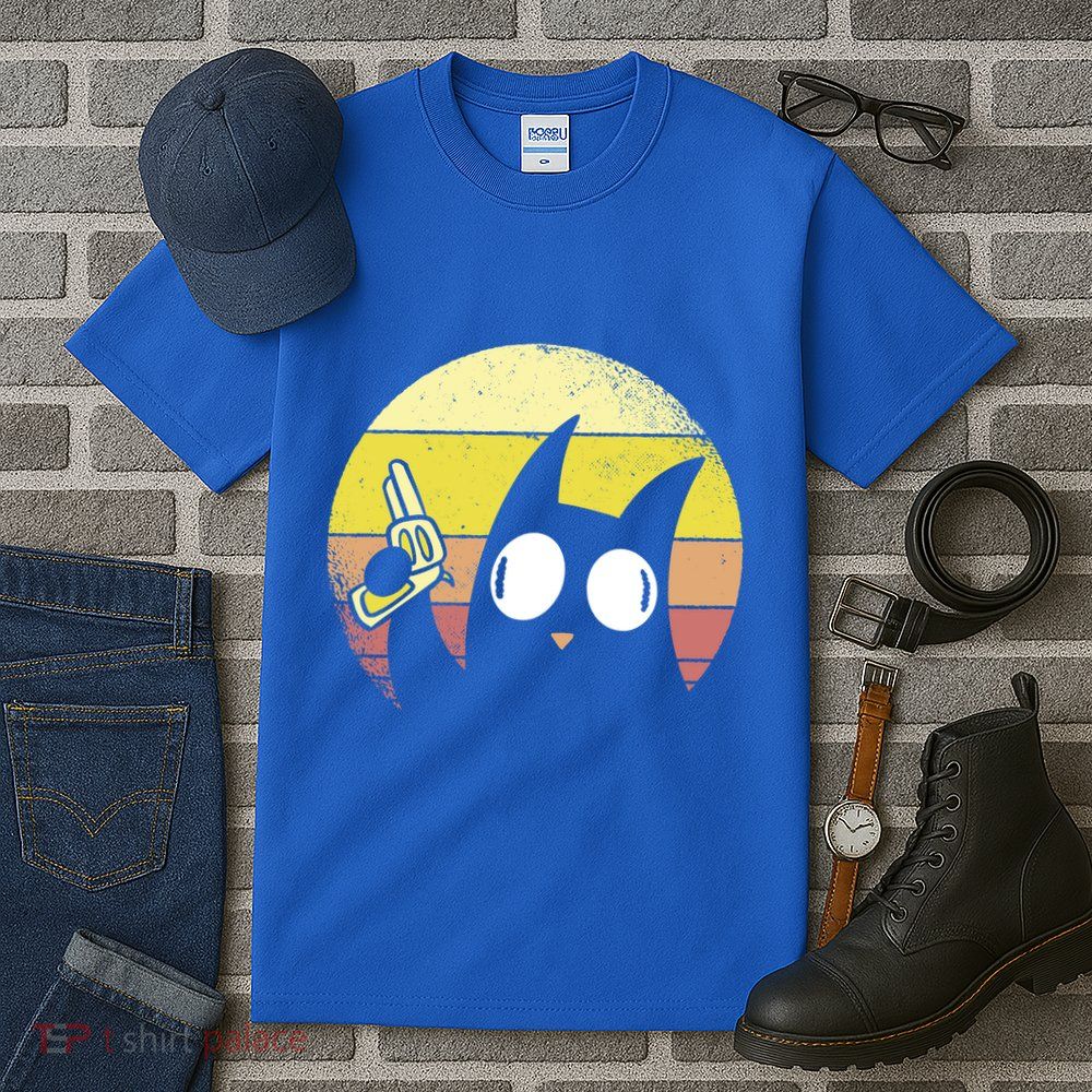 Crazy Cat Retro Sunset Tall T-Shirt