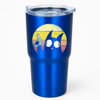 Crazy Cat Retro Sunset Tumbler