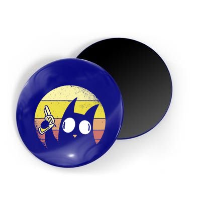 Crazy Cat Retro Sunset Magnet
