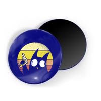 Crazy Cat Retro Sunset Magnet
