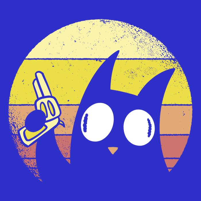 Crazy Cat Retro Sunset Magnet