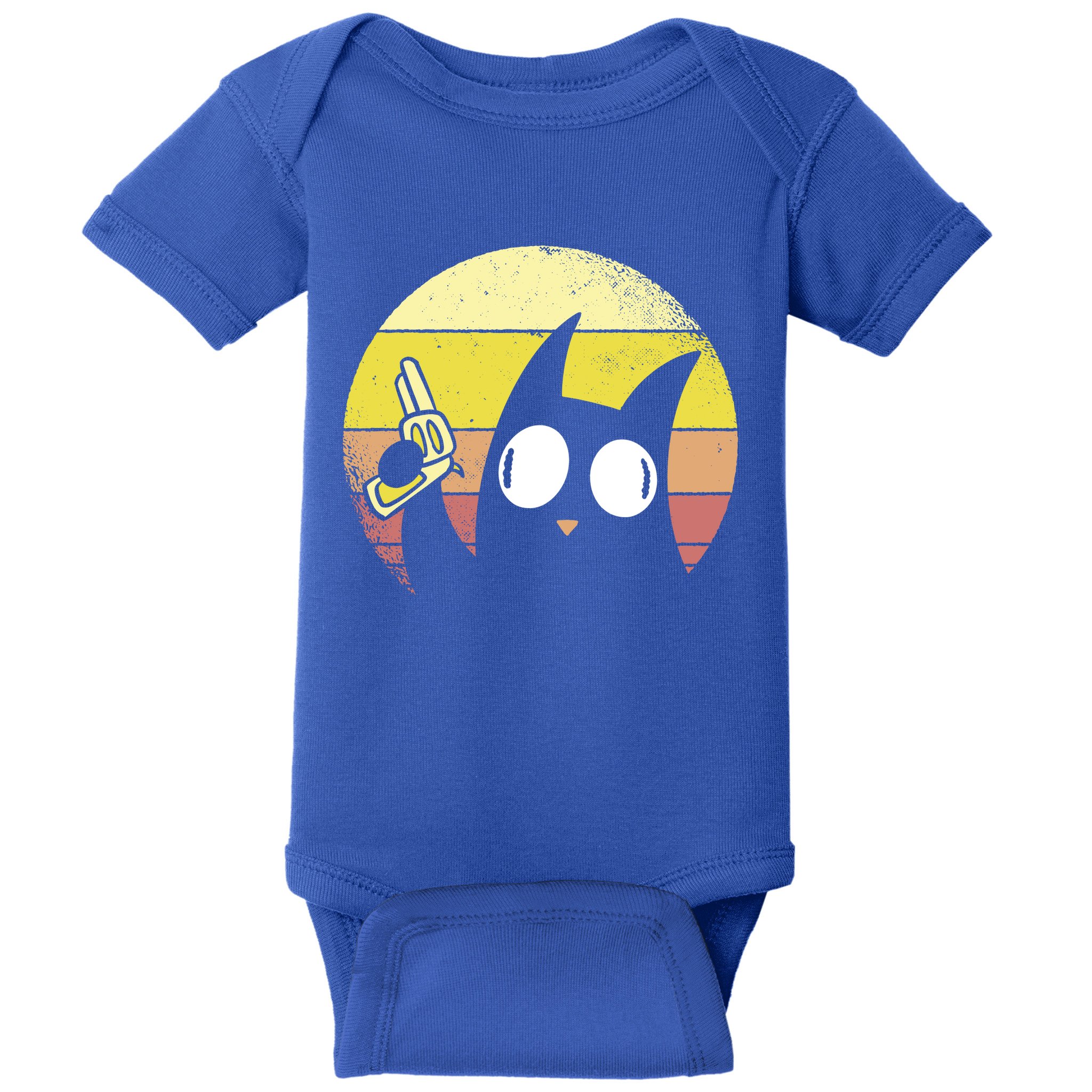 Crazy Cat Retro Sunset Baby Bodysuit